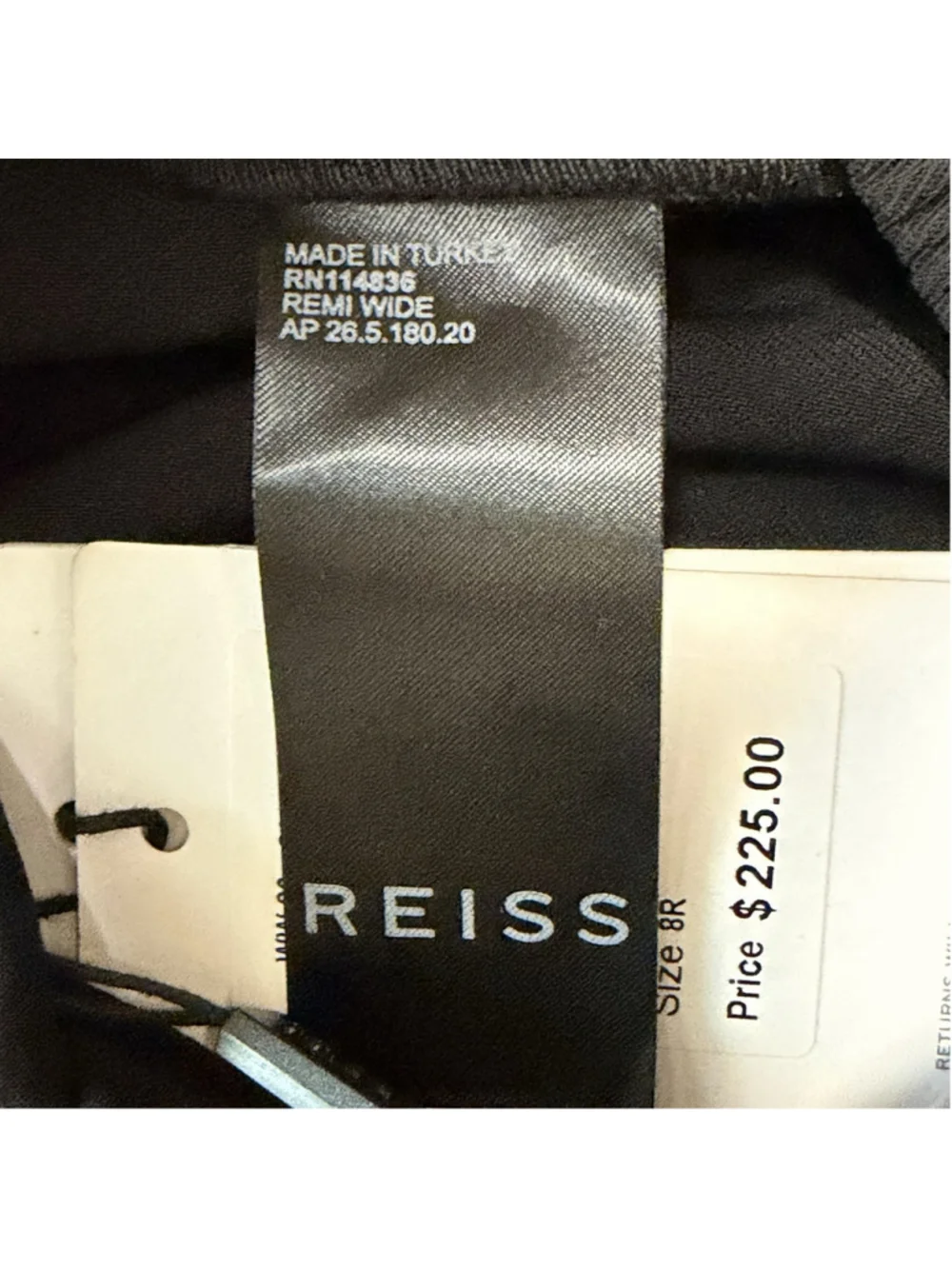 Reiss Remi Side Stripe Pleated Wide Leg Trousers Black Pull On Side Stripe 4 NWT - Picture 11 of 12